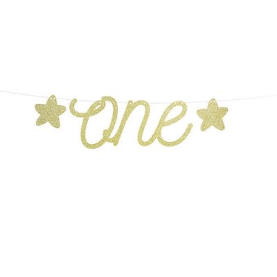 Natpis za 1. rođendan zlatni s gliterom
