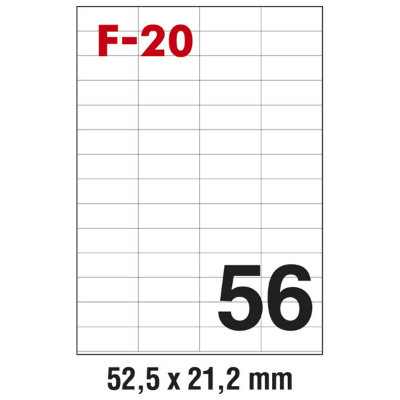 NALJEPNICE A4 KOMPJUTORSKE 52.5x21.2mm pk100L Fornax F-20