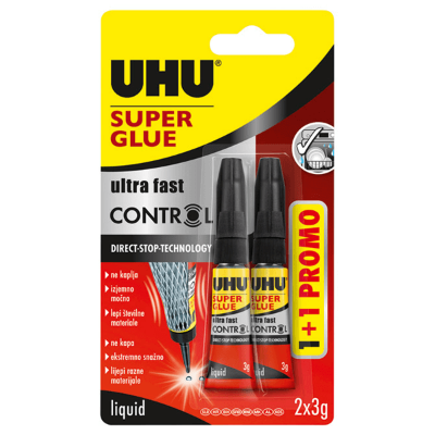 LJEPILO TRENUTNO 3g+ 1 GRATIS Super glue(cianoakrilat) UHU blister