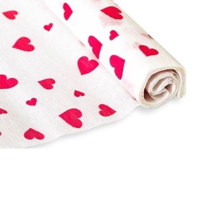 Krep papir Jolly bijeli sa srcima
