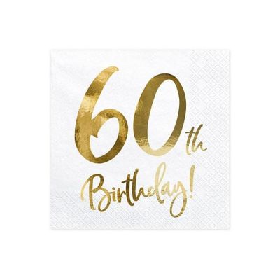 Salvete za 60. rođendan sa zlatnim printom