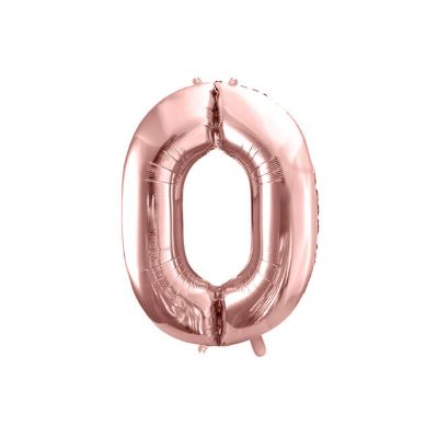 Baloni od folije rose gold 86 cm broj 0