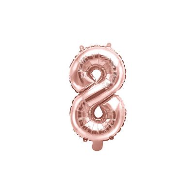 Baloni od folije rose gold 35 cm broj 8