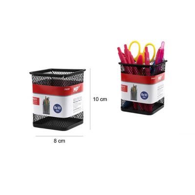 Čaša za olovke metalna žica četvrtasta crna