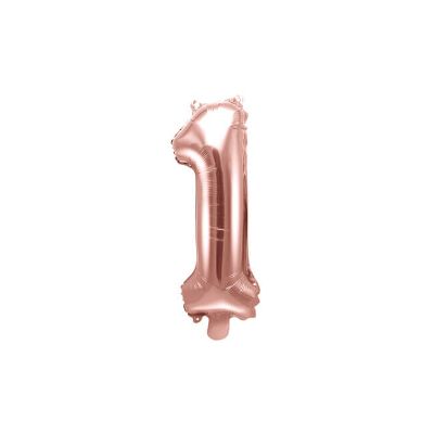 Baloni od folije rose gold 35 cm broj 1