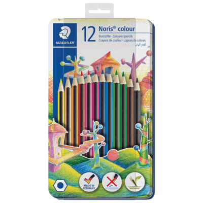Boje drvene 12 boja metalna kutija Noris colour Staedtler