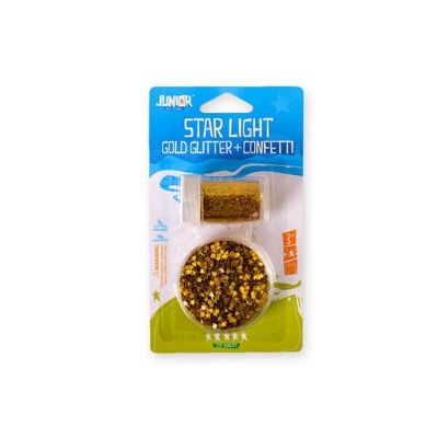 Set zlatni gliter u prahu i konfete zvjezdice 137890