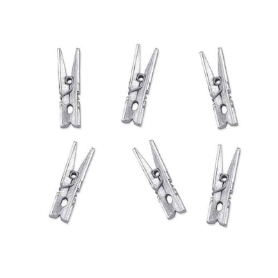 Drvene dekorativne kvačice metalik srebrne