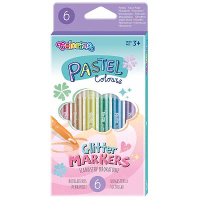 Flomasteri Glitter 6/1 Pastel, Colorino