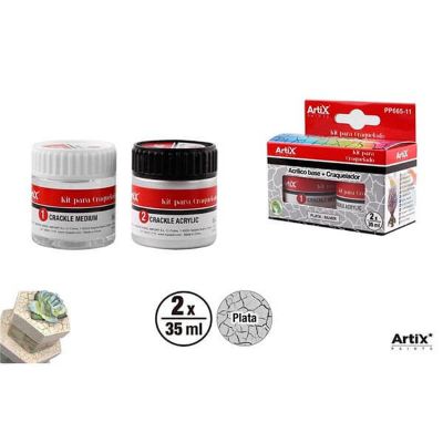 Set Crackle srebrni međupremaz i lak Artix