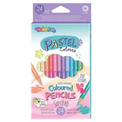 Pastelne drvene duokolor olovke 12/24, Pastel, Colorino 87737PTR