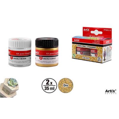 Set Crackle zlatni međupremaz i lak Artix