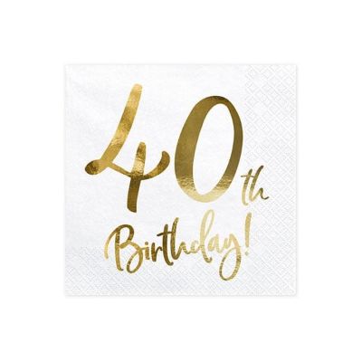 Salvete za 40. rođendan sa zlatnim printom