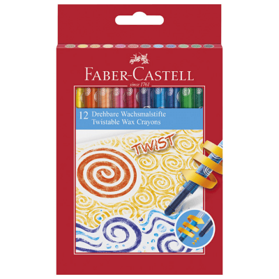 Voštane boje 12boja kartonska kutija okretne Faber Castell