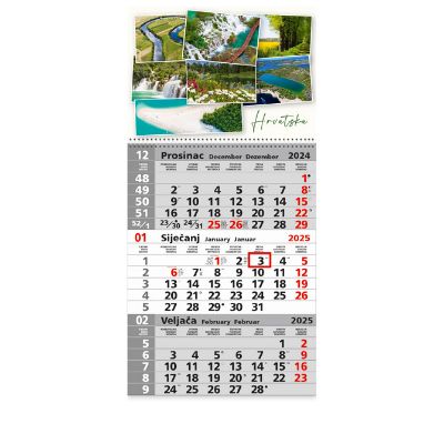 Kalendar trodjelni Hrvatska 2026.