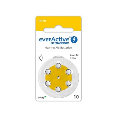 baterija everActive 10-6BL.  za slušni aparat ultrasonic