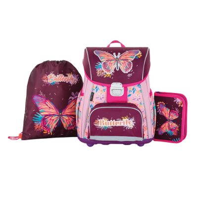 Torba školska anatomska, pernica, vrećica za papuče - Butterfly