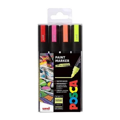 Set markera UniPOSCA PC-5M - Fluorescentne boje - 4/1