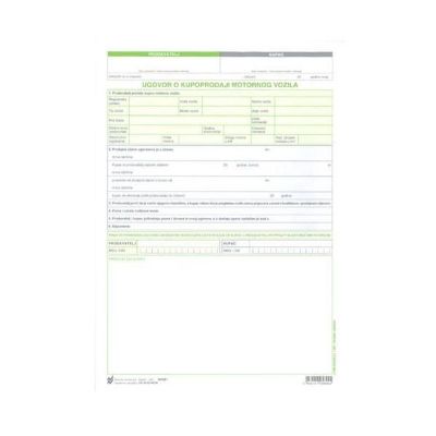 KUPOPRODAJNI UGOVOR ZA MOTORNO VOZILO