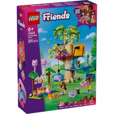 LEGO FRIENDS 42666 MAČJI ROĐENDANSKI TULUM I KUĆICA NA DRVETU
