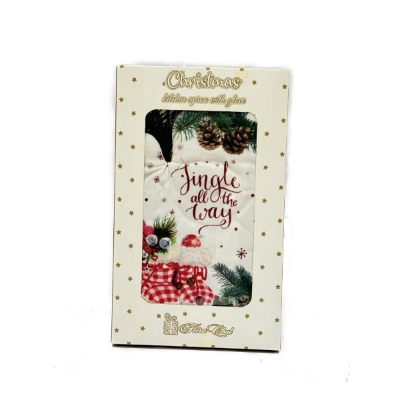 BOŽIĆNI KUHINJSKI SET, PREGAČA SA RUKAVICOM 