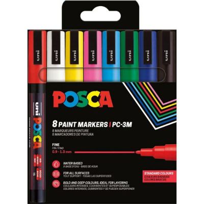 FLOMASTER UNI PC-3M POSCA 8/1 SORT BOJE