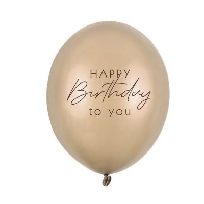 BALONI 30CM 6/1 HAPPY BIRTHDAY METALIC COLD GOLD SB14M-341-019Z-6