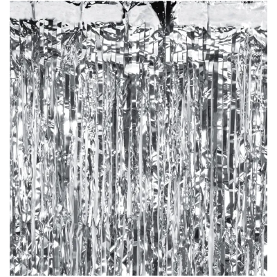 ZAVJESA DEKORATIVNA ZA ZABAVU SREBRNA 100X200CM CRT4M-018