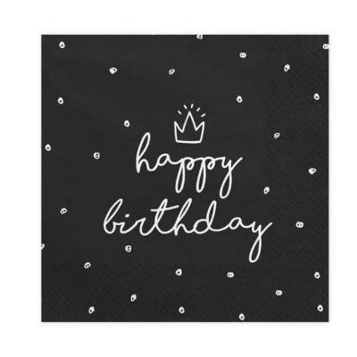 SALVETE HAPPY BIRTHDAY 33X33 CM CRNE SP33-15-010